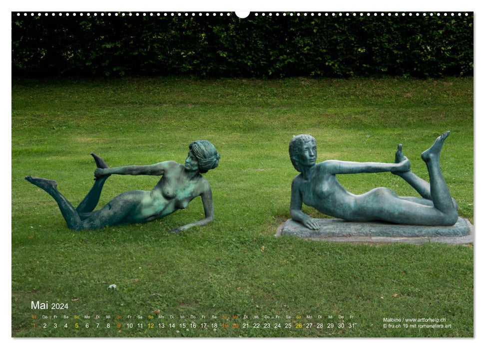 Dialog mit Statuen von Malbine (CALVENDO Premium Wandkalender 2024)