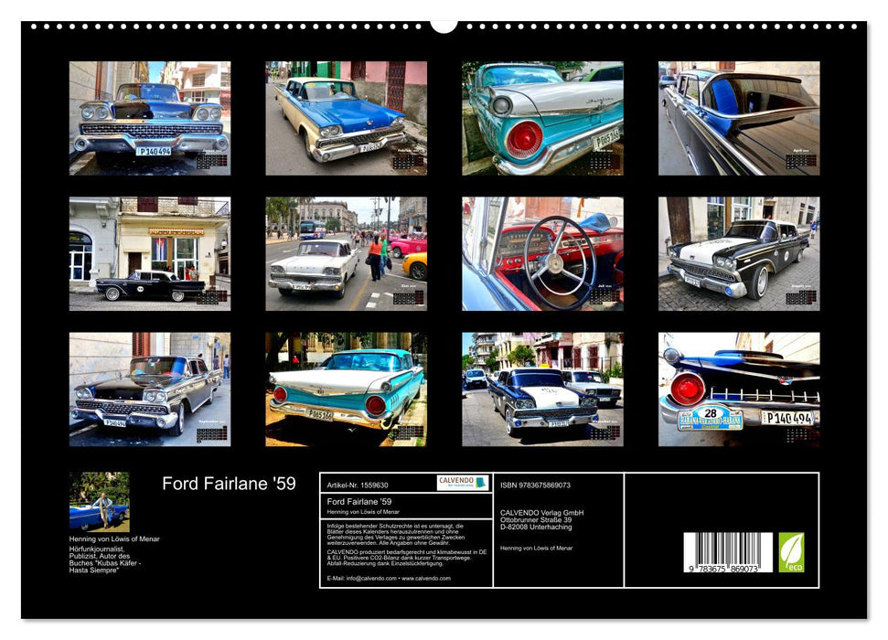 Ford Fairlane '59 - Die Auto-Legende (CALVENDO Premium Wandkalender 2024)