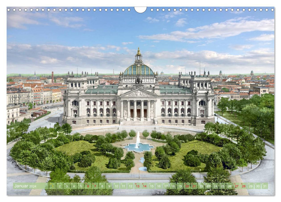 Berlin zur Kaiserzeit – Fotos neu restauriert und detailkoloriert (CALVENDO Wandkalender 2024)