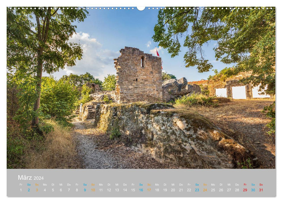 Haßberge - Burgen und Burgruinen (CALVENDO Premium Wandkalender 2024)