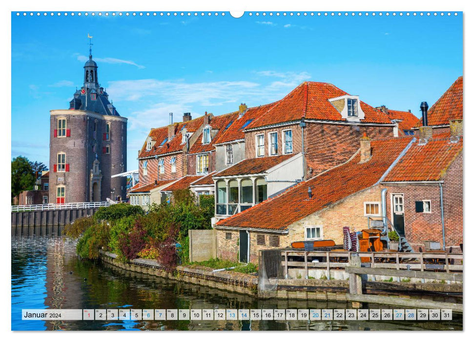Enkhuizen - historische Hafenstadt am Ijsselmeer (CALVENDO Premium Wandkalender 2024)