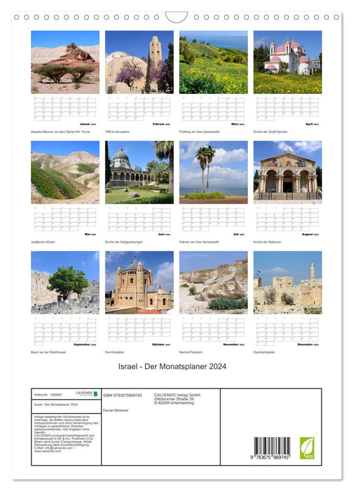 Israel - Der Monatsplaner 2024 (CALVENDO Wandkalender 2024)