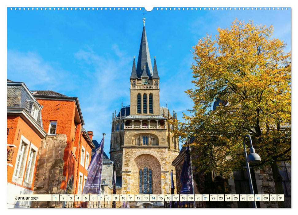 Aachen - die Kaiserstadt am Dreiländereck (CALVENDO Premium Wandkalender 2024)