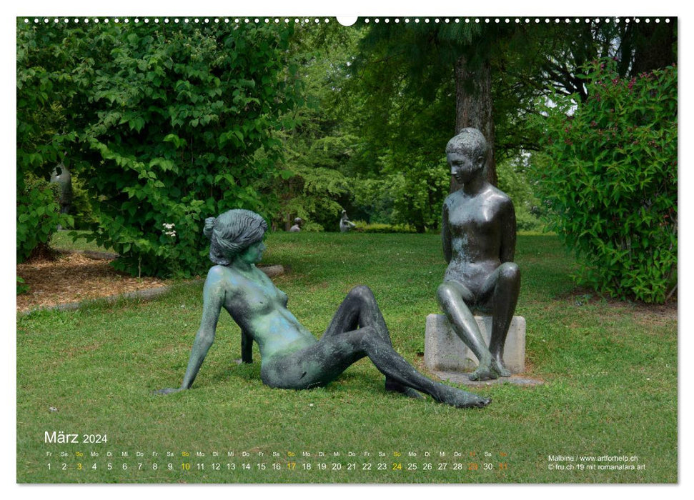 Dialog mit Statuen von Malbine (CALVENDO Wandkalender 2024)