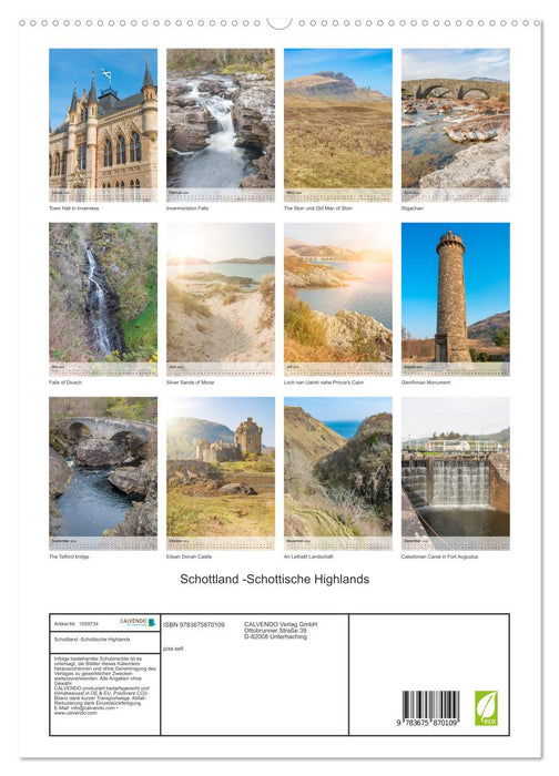 Schottland -Schottische Highlands (CALVENDO Premium Wandkalender 2024)