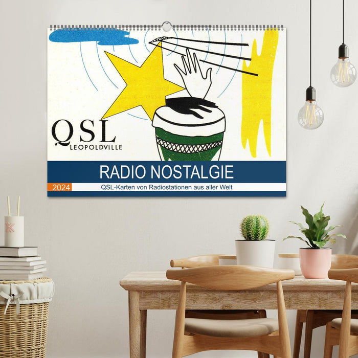 Radio Nostalgie - QSL-Karten von Radiostationen aus aller Welt (CALVENDO Wandkalender 2024)