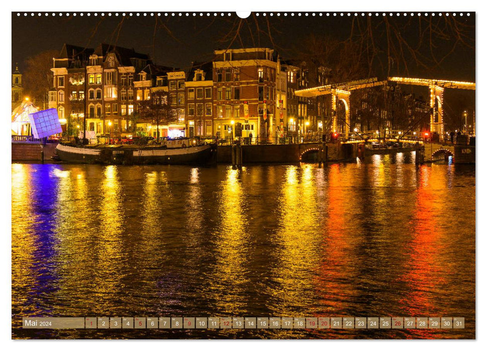 Lichtkunst in Amsterdam (CALVENDO Premium Wandkalender 2024)