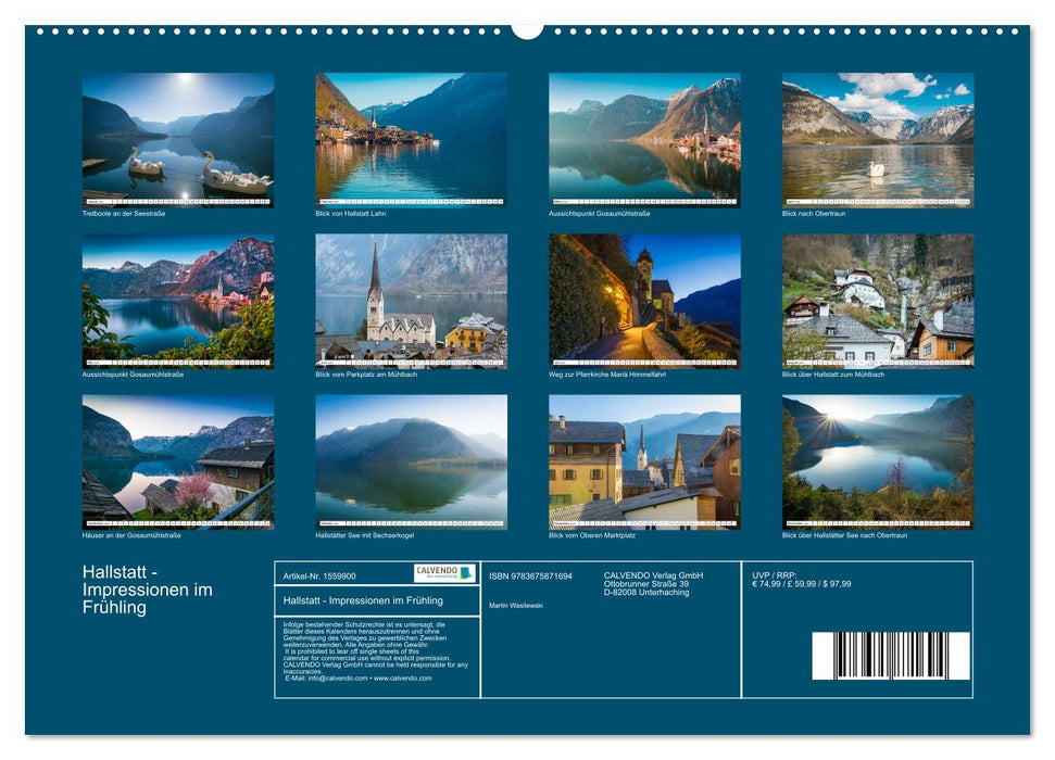 Hallstatt - Impressionen im Frühling (CALVENDO Premium Wandkalender 2024)