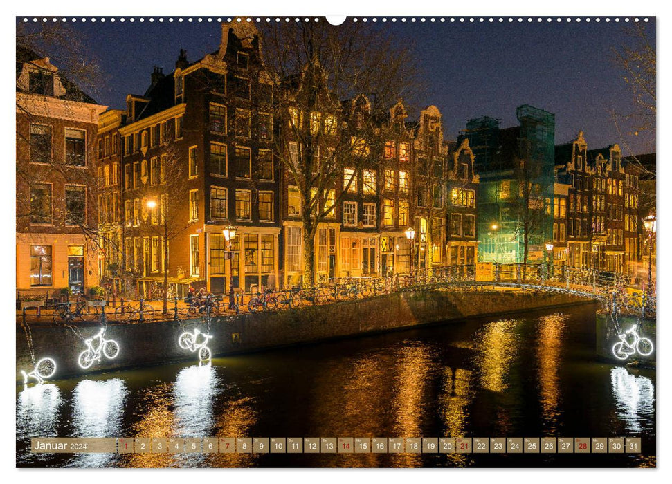 Lichtkunst in Amsterdam (CALVENDO Wandkalender 2024)