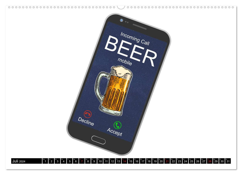 Bier - Lustige Sprüche und Grafiken (CALVENDO Premium Wandkalender 2024)
