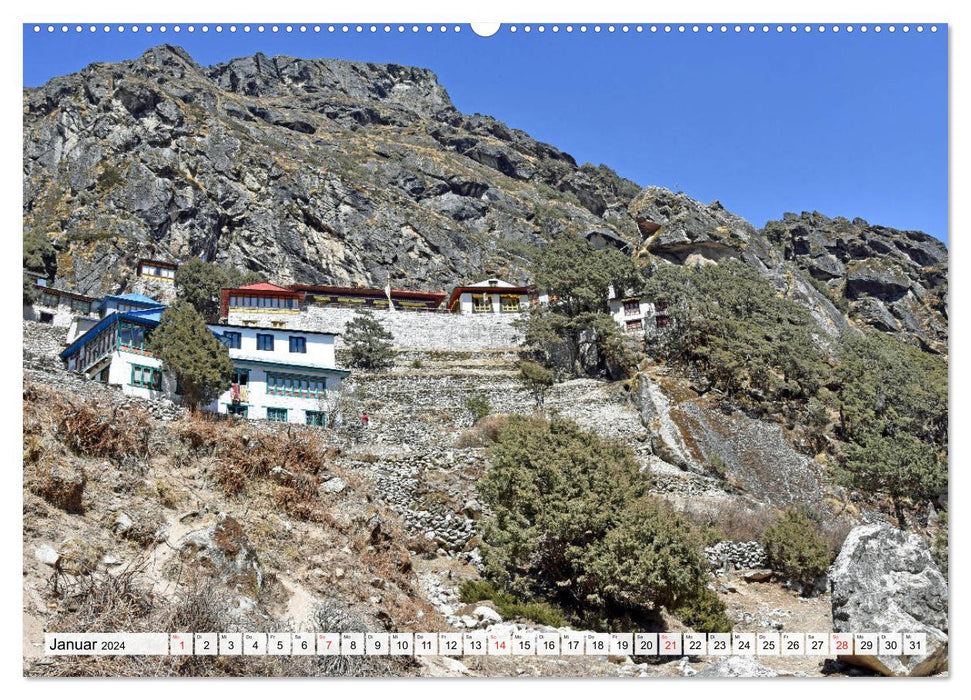 BUDDHISMUS in NEPAL, Klöster und Kultstätten (CALVENDO Premium Wandkalender 2024)