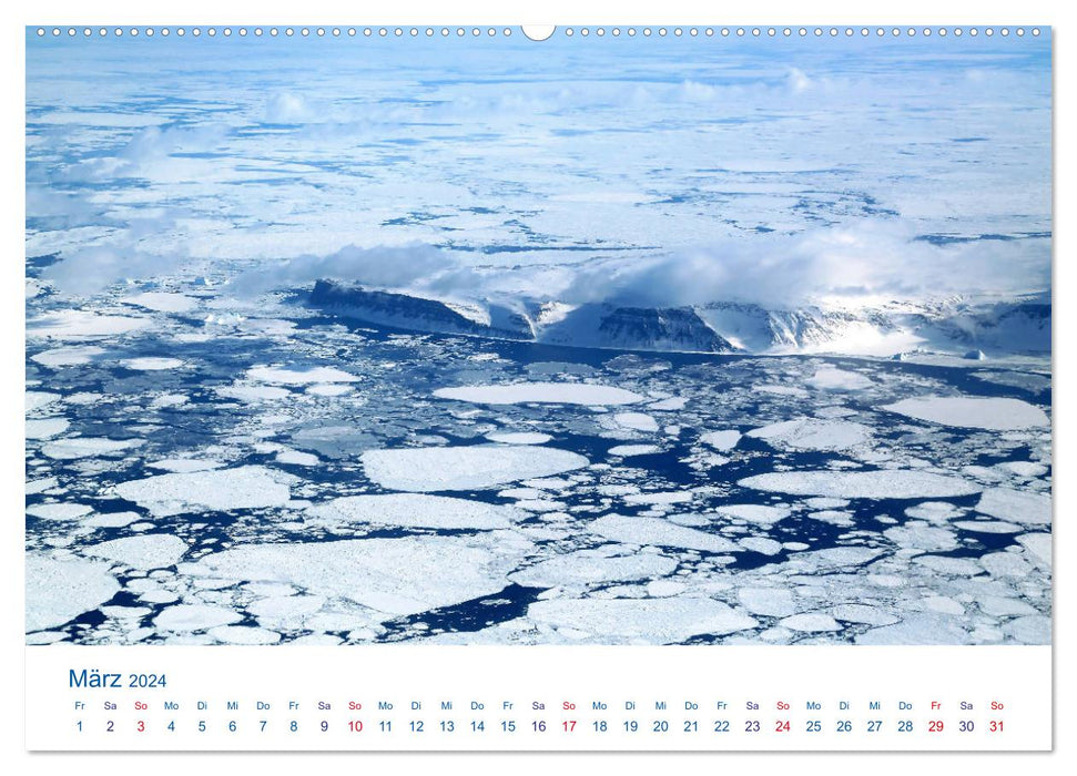 Polarflug Kurs Nordpol (CALVENDO Premium Wandkalender 2024)