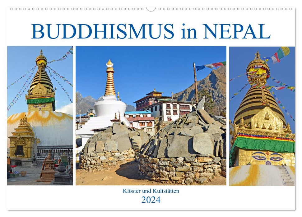 BUDDHISMUS in NEPAL, Klöster und Kultstätten (CALVENDO Wandkalender 2024)