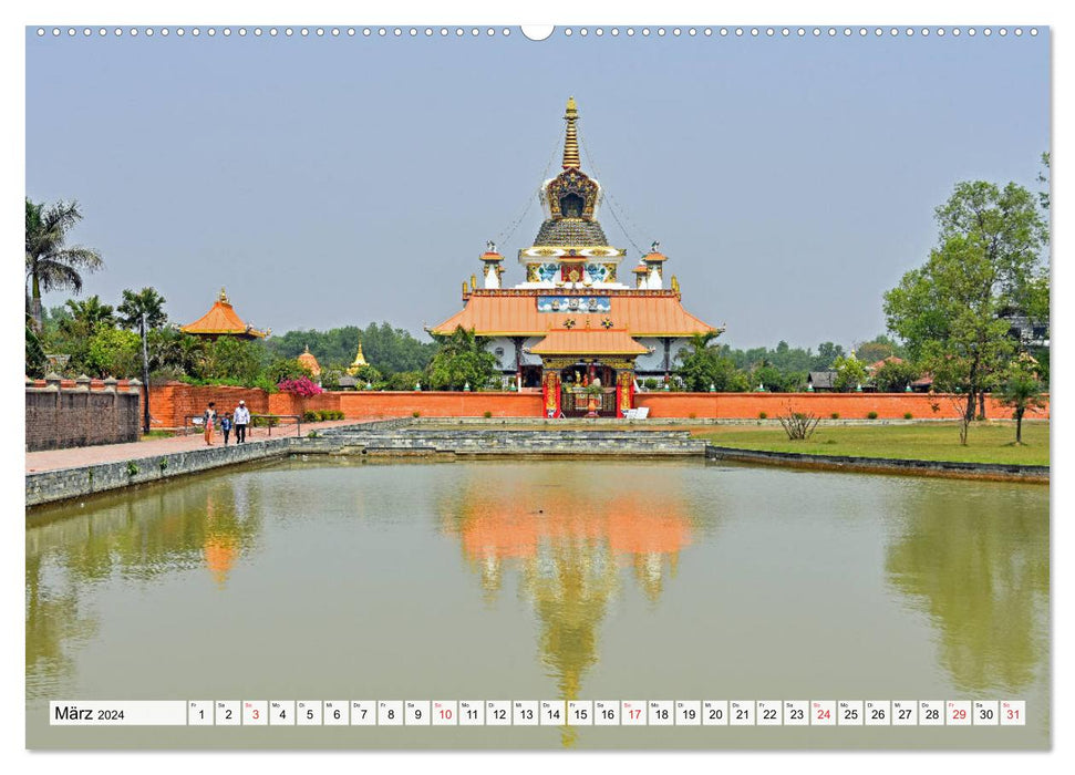 BUDDHISMUS in NEPAL, Klöster und Kultstätten (CALVENDO Wandkalender 2024)