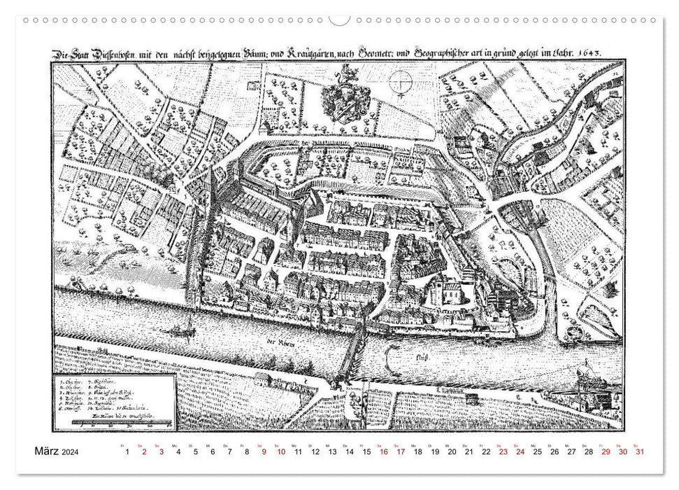 Matthäus Merian - Bodensee mit Hochrhein bis Schaffhausen (CALVENDO Premium Wandkalender 2024)