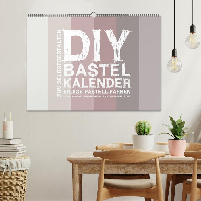 DIY Bastel-Kalender -Erdige Pastell Farben- Zum Selbstgestalten (CALVENDO Wandkalender 2024)