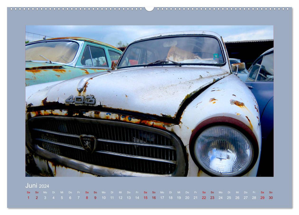 Forgotten Treasures - Vintage Cars in Junkyards (CALVENDO Wall Calendar 2024) 