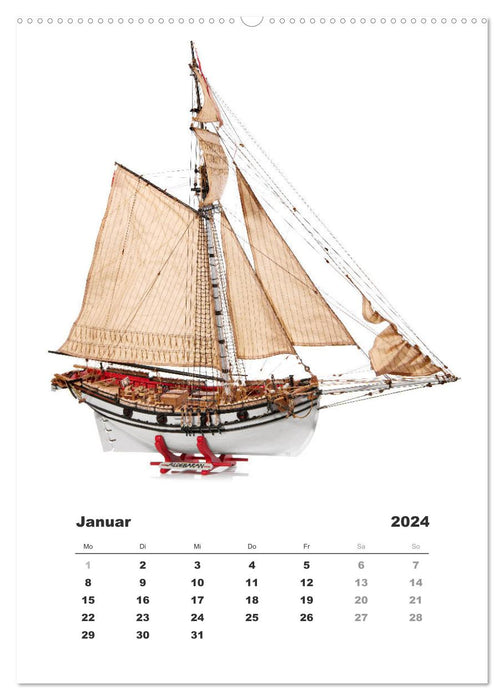 Historical sailing ships - model making (CALVENDO wall calendar 2024) 