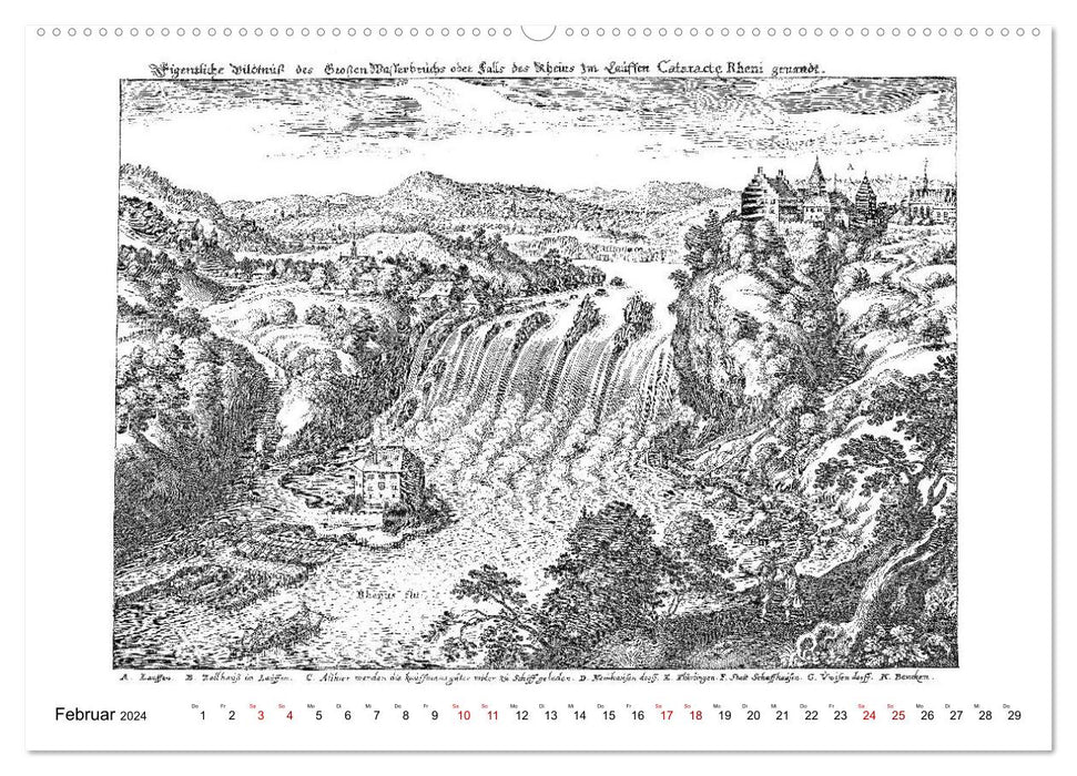 Matthäus Merian - Bodensee mit Hochrhein bis Schaffhausen (CALVENDO Wandkalender 2024)