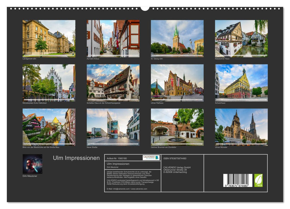 Ulm Impressionen (CALVENDO Premium Wandkalender 2024)