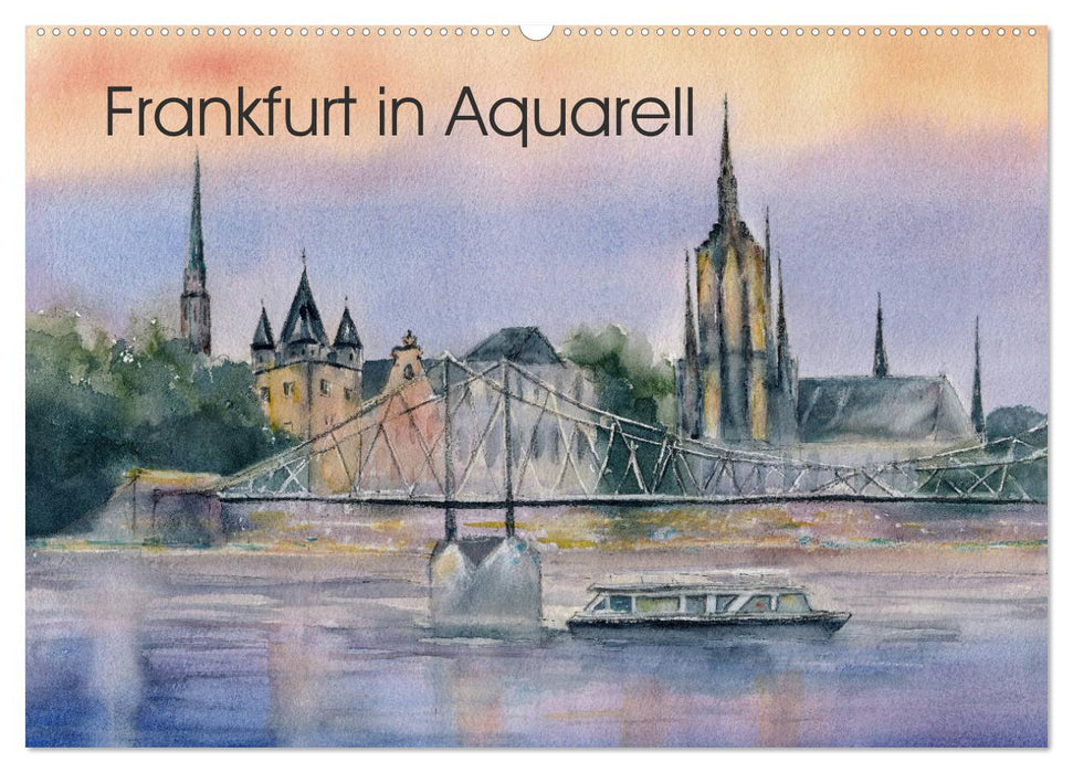 Frankfurt in Aquarell (CALVENDO Wandkalender 2024)