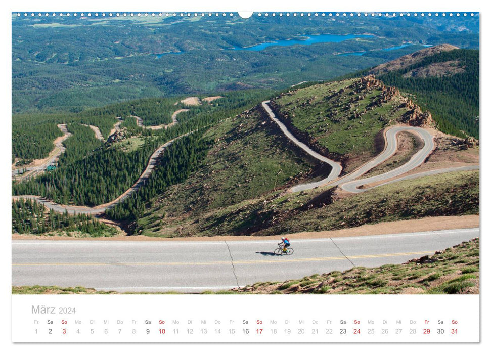 Colorado - high altitude rush with the racing bike (CALVENDO Premium Wall Calendar 2024) 