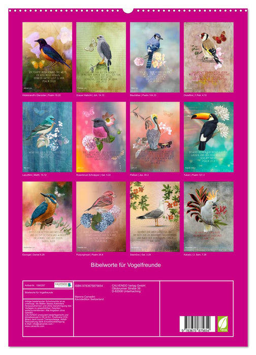 Bible words for bird lovers (CALVENDO Premium Wall Calendar 2024) 