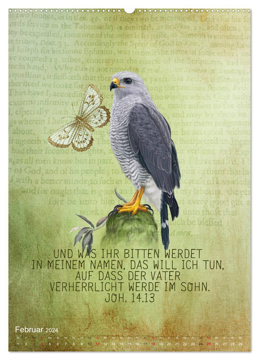 Bibelworte für Vogelfreunde (CALVENDO Premium Wandkalender 2024)