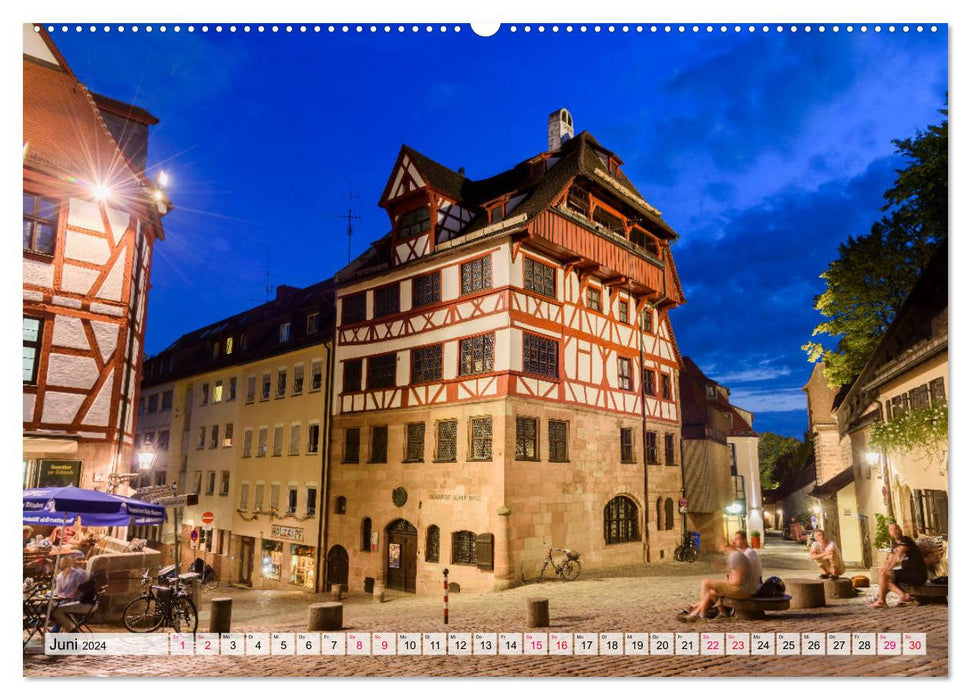 Nürnberg zur Blauen Stunde (CALVENDO Premium Wandkalender 2024)