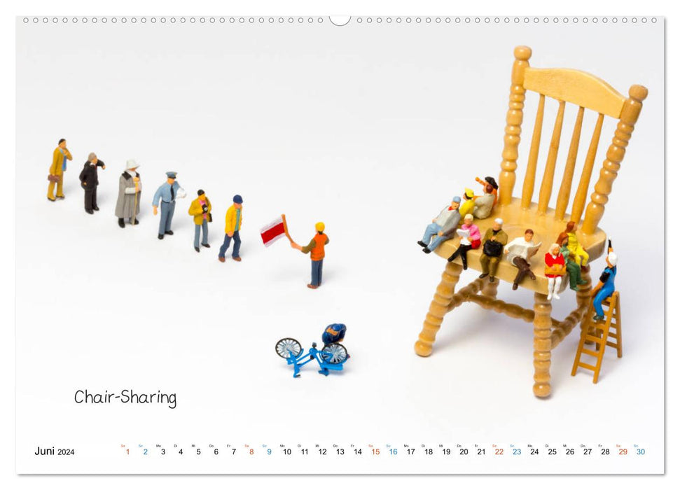 Chair sharing ... and other mini worlds (CALVENDO Premium Wall Calendar 2024) 