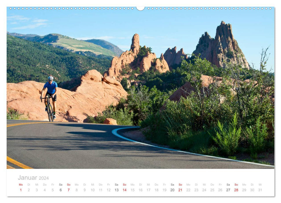 Colorado - high altitude rush with the racing bike (CALVENDO wall calendar 2024) 