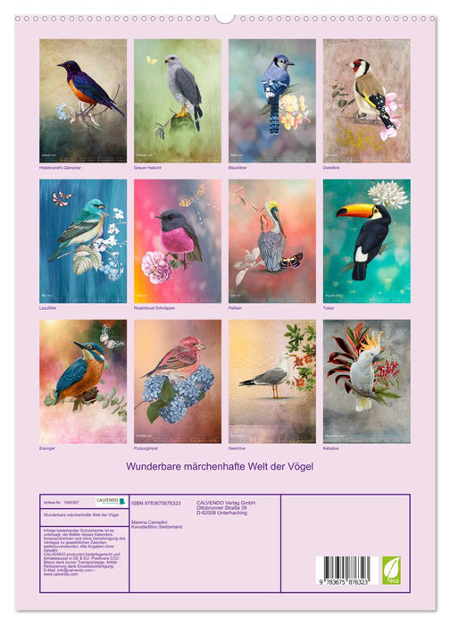 Wonderful fairytale world of birds (CALVENDO Premium Wall Calendar 2024) 