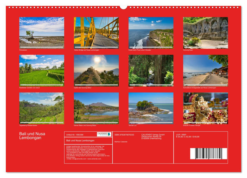 Bali and Nusa Lembongan (CALVENDO wall calendar 2024) 