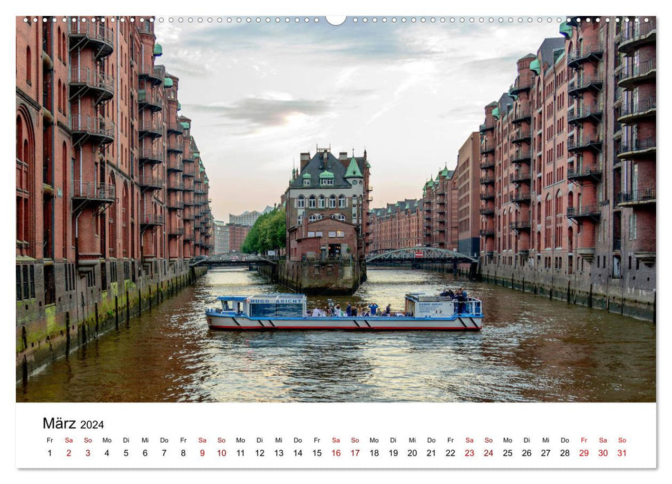 Die farbige Hafenstadt Hamburg (CALVENDO Premium Wandkalender 2024)