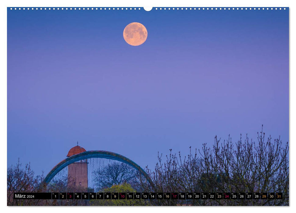 Halle-Luna - Mondsüchtig in Halle-Saale (CALVENDO Wandkalender 2024)