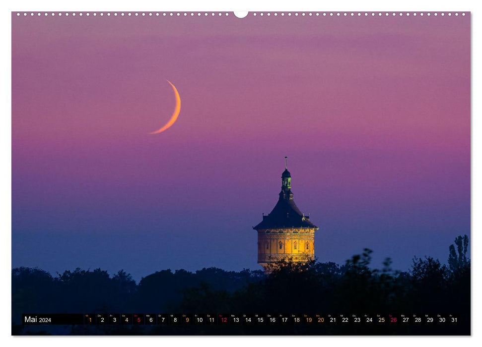 Halle-Luna - Moonstruck in Halle-Saale (CALVENDO wall calendar 2024) 