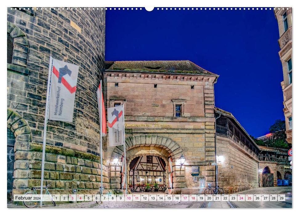 Nuremberg at the blue hour (CALVENDO wall calendar 2024) 