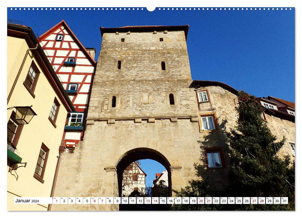 Bad Wimpfen - Old Town Pearl on the Neckar (CALVENDO Premium Wall Calendar 2024) 