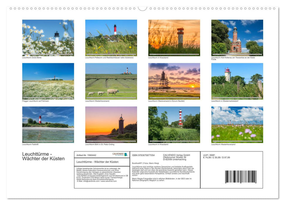 Lighthouses - Guardians of the Coasts (CALVENDO Premium Wall Calendar 2024) 