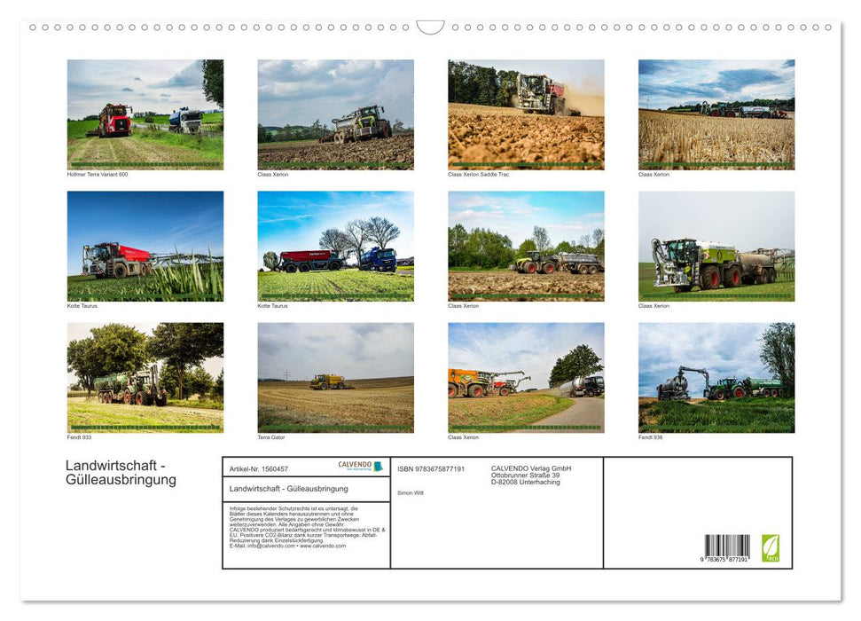 Landwirtschaft - Gülleausbringung (CALVENDO Wandkalender 2024)