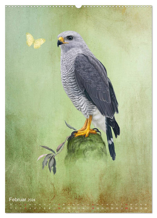 Wunderbare märchenhafte Welt der Vögel (CALVENDO Wandkalender 2024)