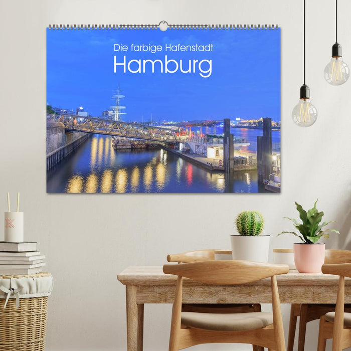 Die farbige Hafenstadt Hamburg (CALVENDO Wandkalender 2024)