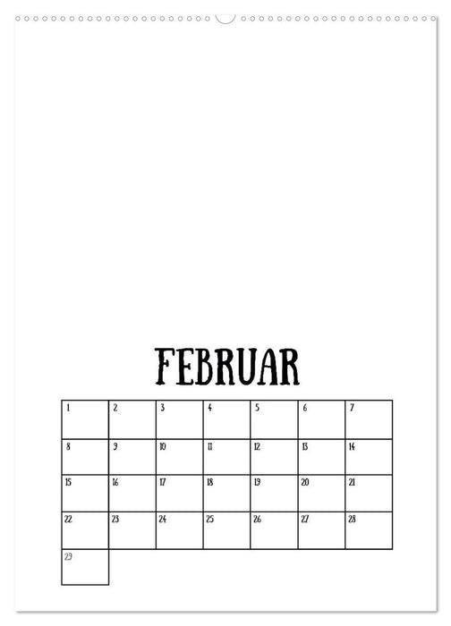 DIY craft calendar to design yourself - always upright white - (CALVENDO Premium Wall Calendar 2024) 