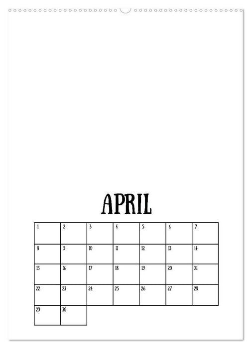 DIY craft calendar to design yourself - always upright white - (CALVENDO Premium Wall Calendar 2024) 