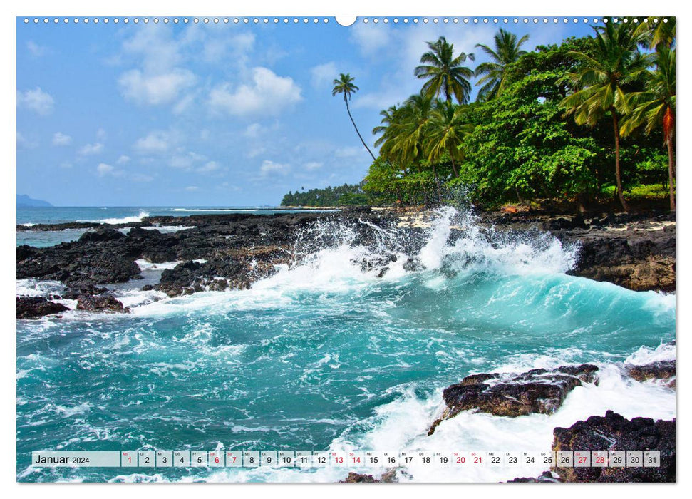 São Tomé - île paradisiaque sur l'équateur (calendrier mural CALVENDO 2024) 