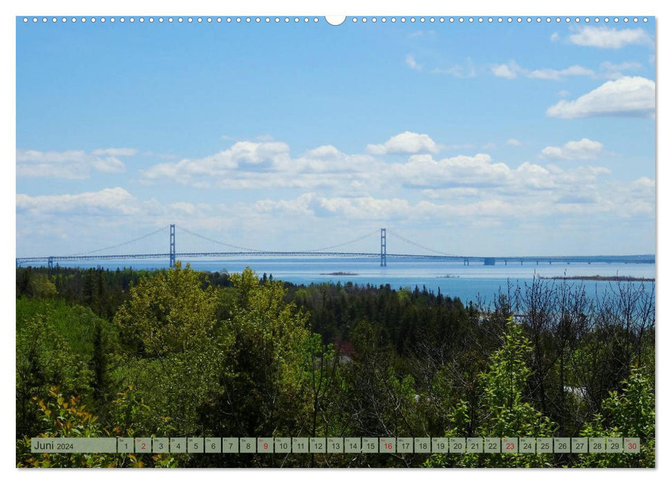 Lac Supérieur et lac Michigan (calendrier mural CALVENDO Premium 2024) 