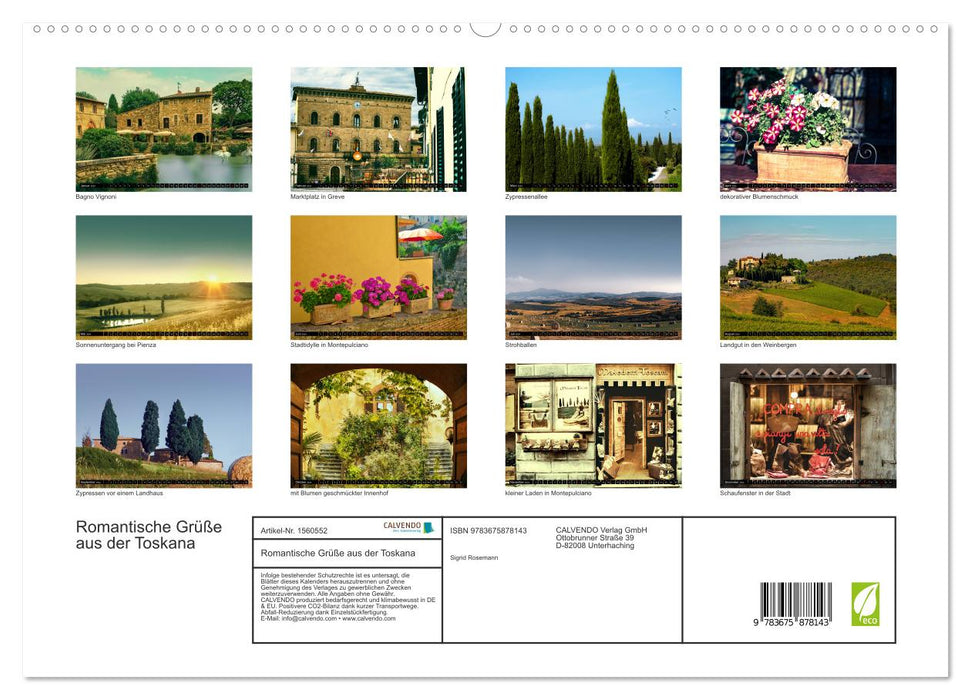 Romantische Grüße aus der Toskana (CALVENDO Premium Wandkalender 2024)