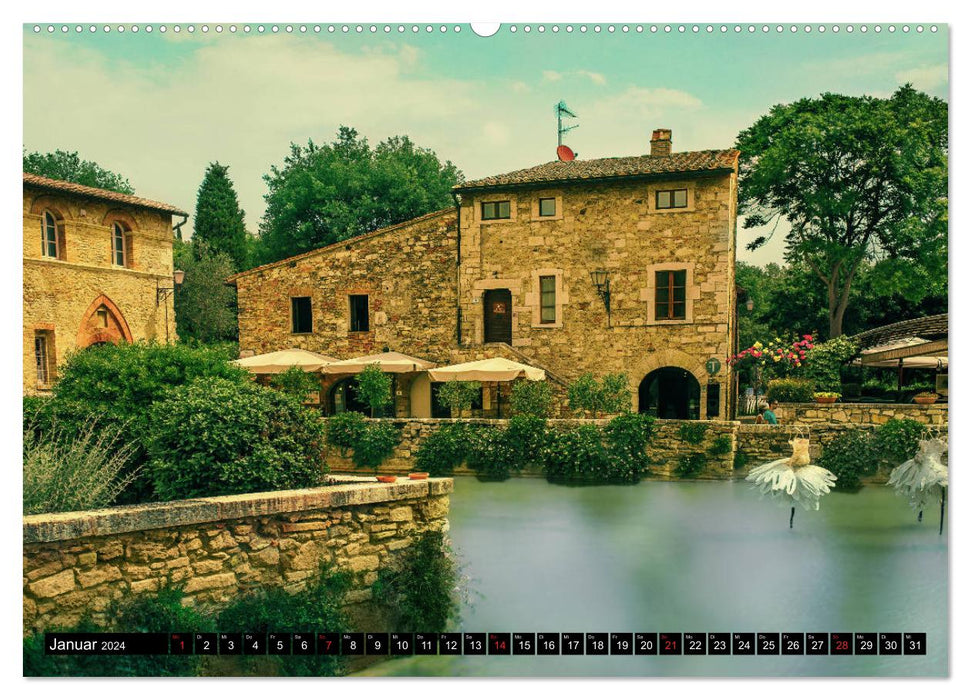 Salutations romantiques de Toscane (Calendrier mural CALVENDO Premium 2024) 