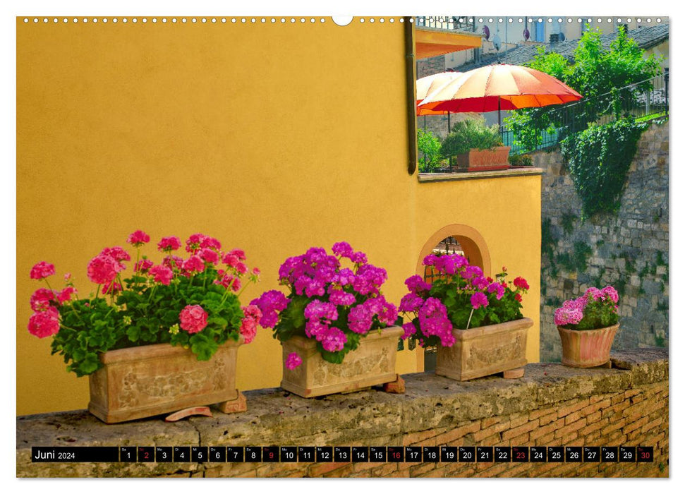 Salutations romantiques de Toscane (Calendrier mural CALVENDO Premium 2024) 