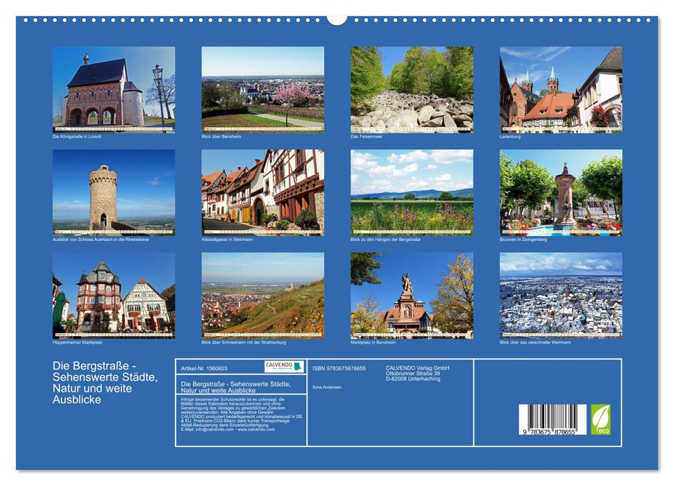 Die Bergstraße - Sehenswerte Städte, Natur und weite Ausblicke (CALVENDO Premium Wandkalender 2024)
